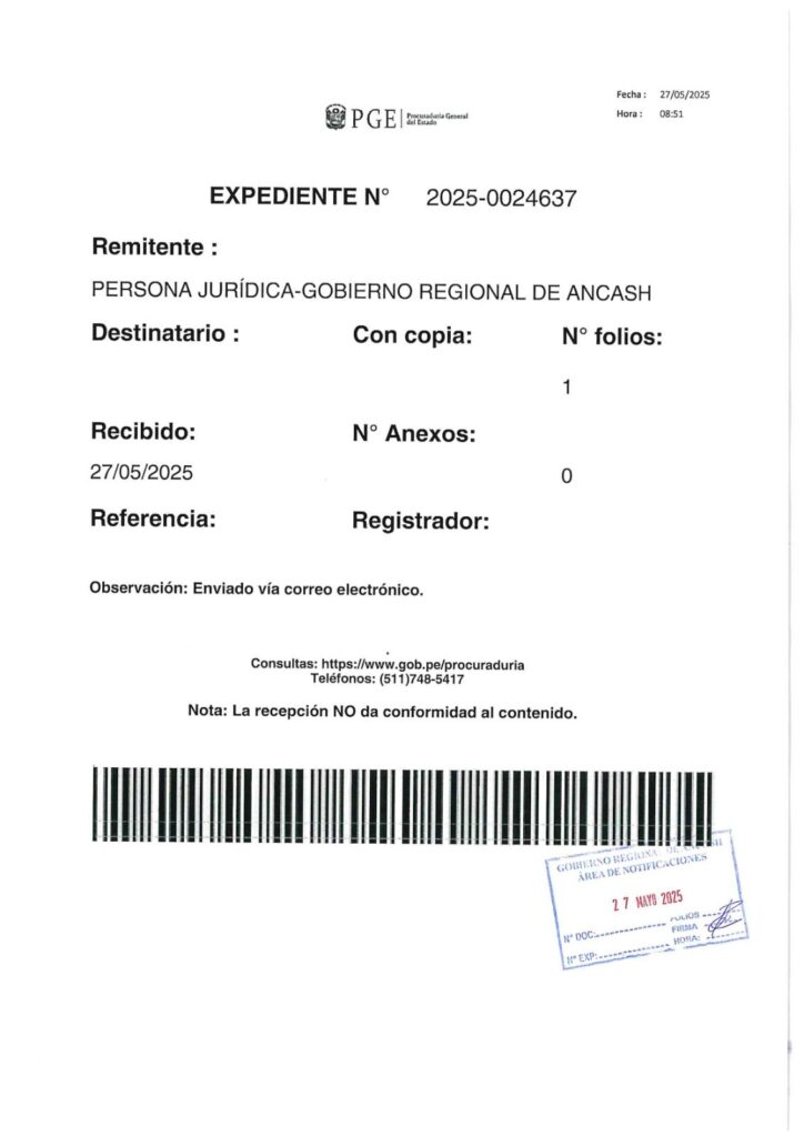 Alta dirección del GRA solicitó a la Procuraduría General del Estado una sumaria investigación y separación inmediata del procurador regional de Ancash