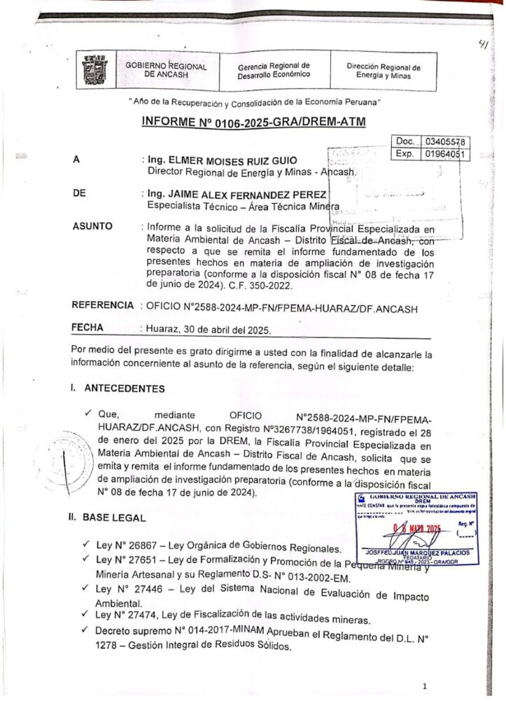 minería ilegal quebrada Honda Drem