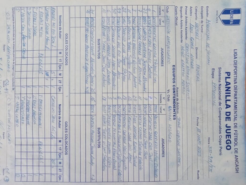 Dan por ganador a club infractor a pesar de reconocer falta grave liga Casma