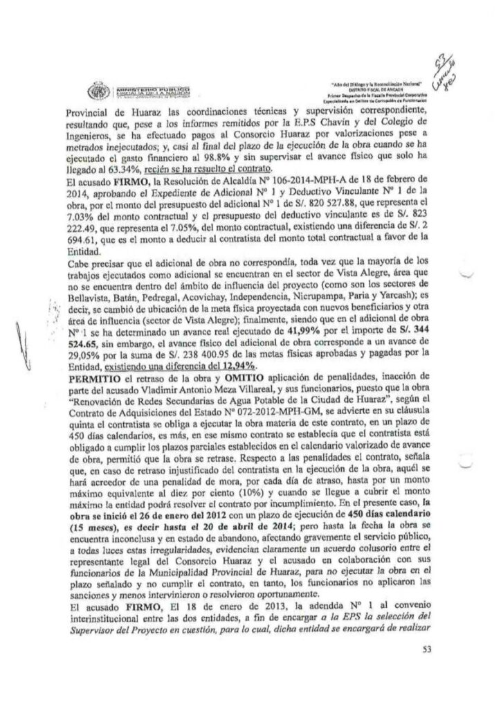Félix Marco Rodríguez Rosales requerimiento acusatorio contra Vladimir Meza
