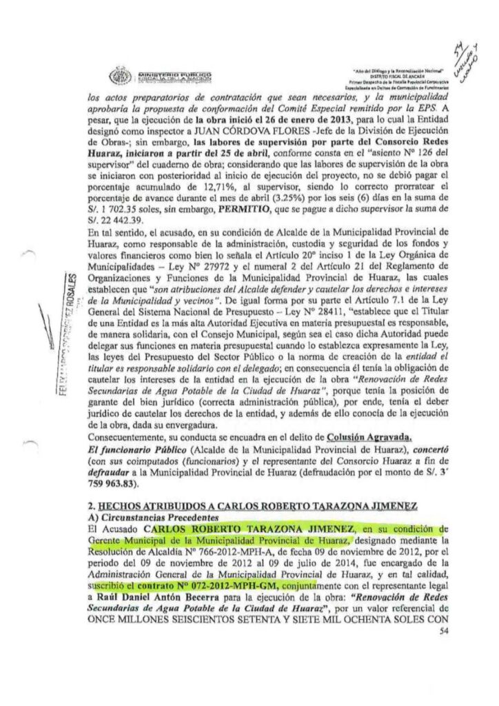 Félix Marco Rodríguez Rosales requerimiento acusatorio contra Vladimir Meza