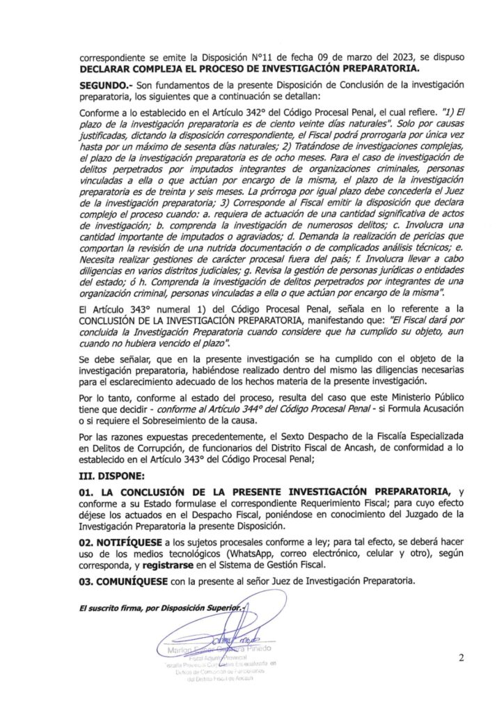 carpeta fiscal imputado Luis Gamarra Alor