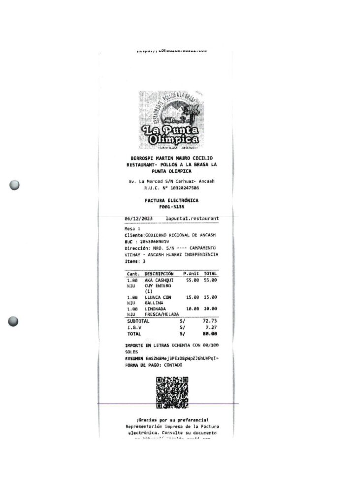 Consejero por la provincia de Asunción, dispuso de vehículo y del secretario del Consejero Regional (con viáticos), para audiencia de rendición de cuentas.