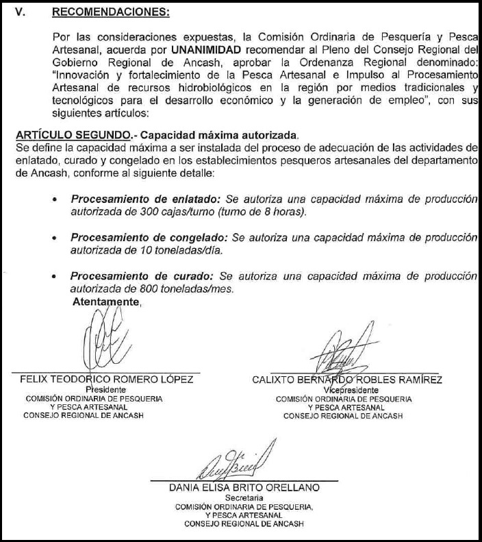 Yanet Pinto Dictamen N° 01-2025-GRA/CR-COPPA de la Comisión de Pesquería y Pesca Artesanal