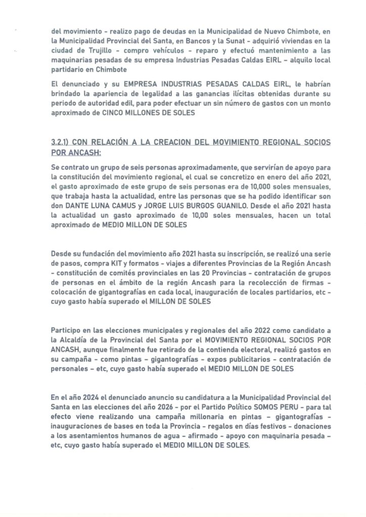denuncia contra Socio Caldas
