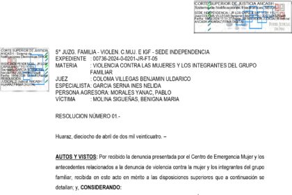 denuncia subprefecto Olleros Pablo Morales Yanac