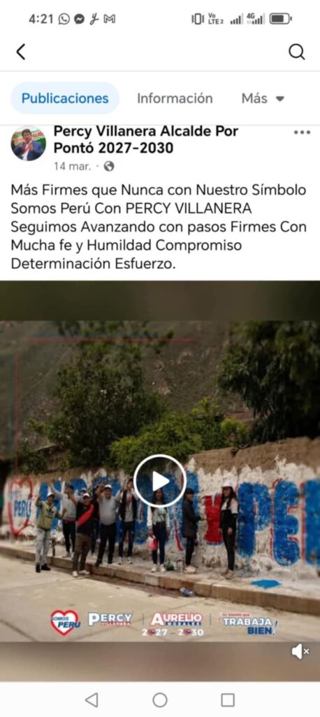 Percy Villanera en evidente carrera proselitista