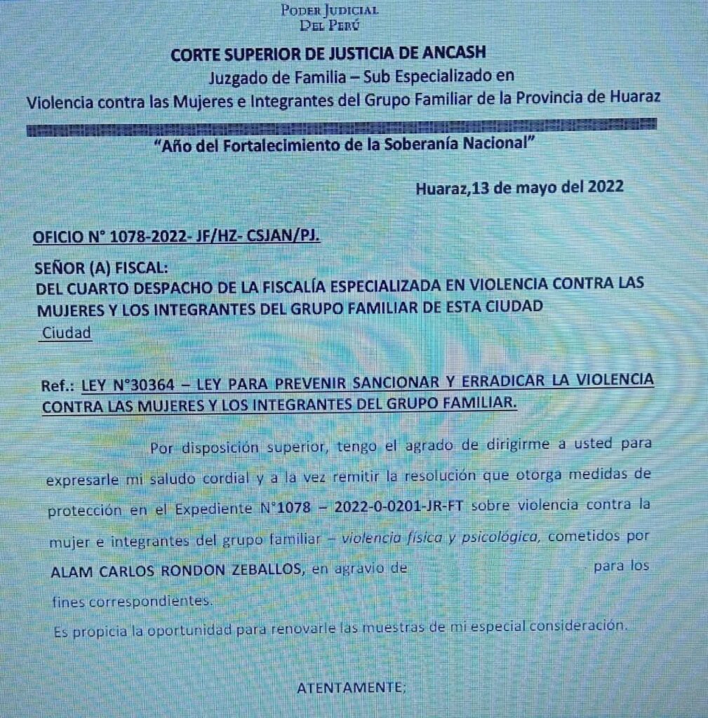 Resolucion contra Alam Rondón Zevallos