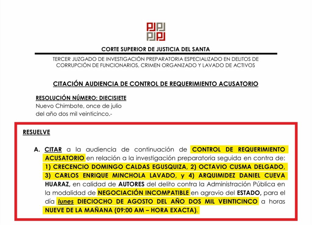 juicio oral caso Socio Caldas