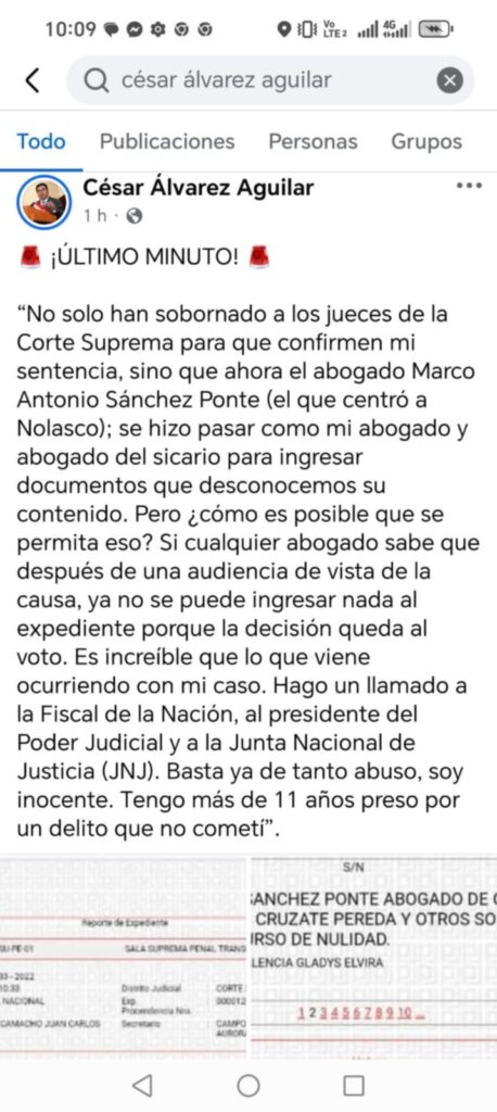 Cesar Alvarez denuncia presunto soborno a jueces de la Corte Suprema 