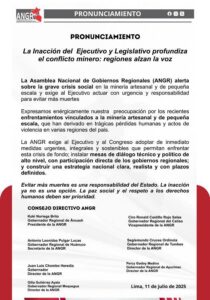 Comunicado ANGR sobre conflicto minero