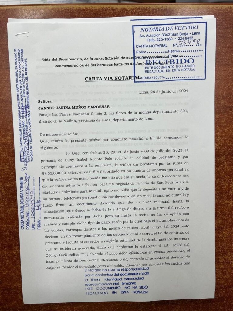 Presuntos testaferros: WhatsApp, bouchers bancarios y documentos de compromiso evidencian que “La China Polo” habría utilizado a terceros para receptar dinero