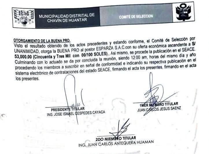 irregularidades proceso Chavin Huantar