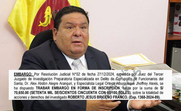 embargan a exalcalde Roberto Briceño su casa en el balneario de Tortugas
