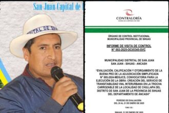 Contraloría detecta graves irregularidades en adjudicación de obra vial en San Juan-Sihuas