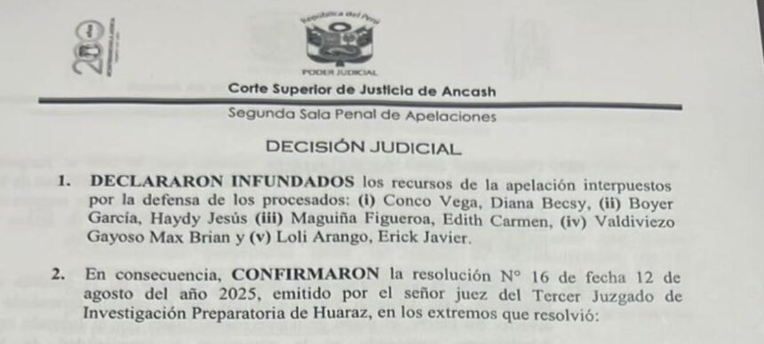 prisión preventiva contra 5 agentes del INPE-Huaraz por tortura