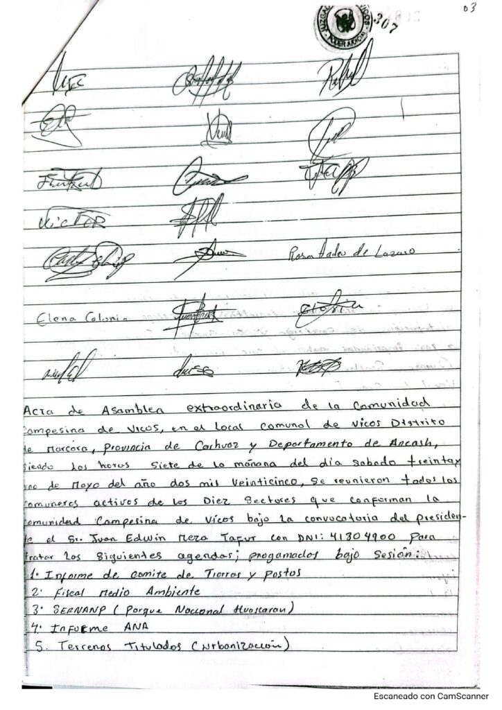 Comunidad Campesina de Vicos prohibió el ingreso de Fiscalía, DREM, SERNANP y ANA.