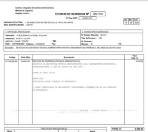 Jhosmel Verde Bravo, supuesto pariente de Edwar Bazán Verde, cobró S/ 4,000 por servicios administrativos