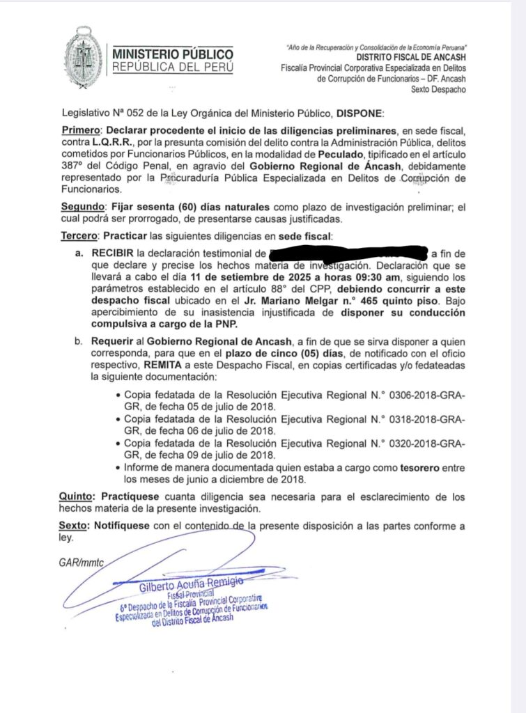 Carpeta Fiscal N° 1306015500-2025-431-0