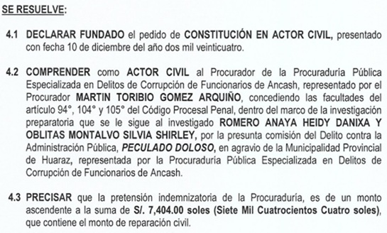 regidoras Danixa Romero y Shirley Oblitas, se habrían apropiado de caudales entregados bajo su administración