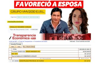 esposa de Vladimir Meza ganó contratos cuando éste era alcalde de Huaraz